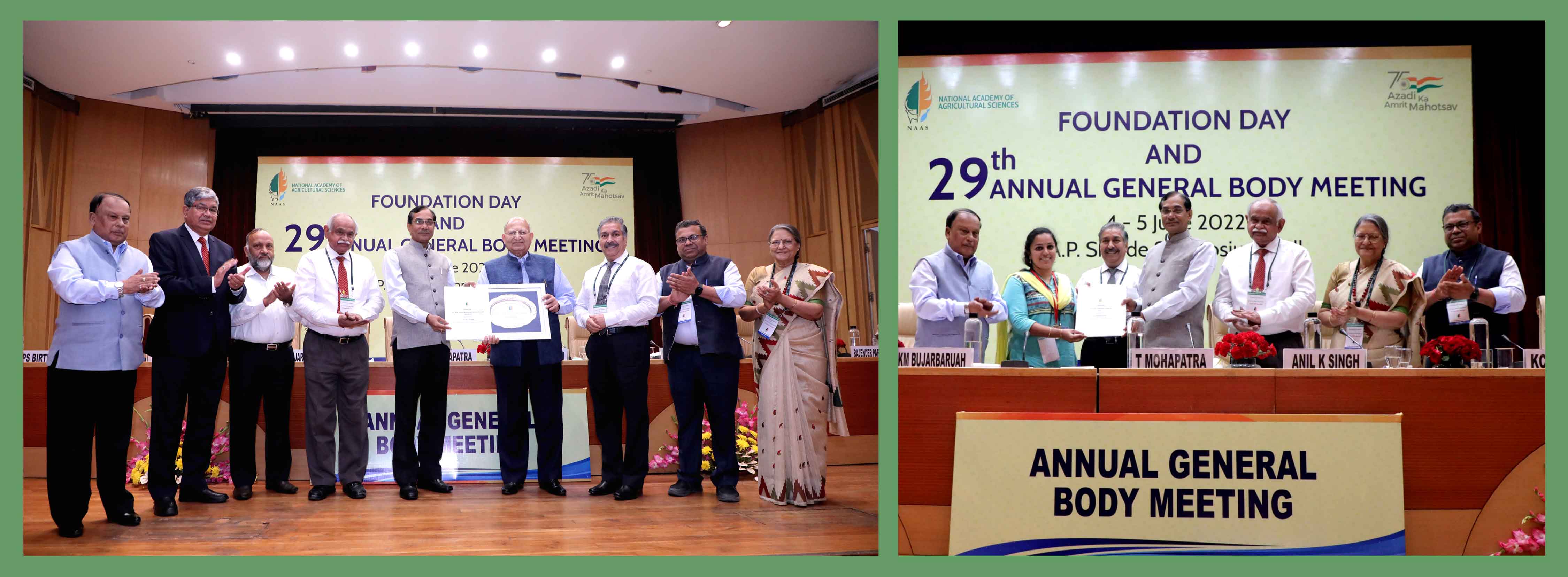 Felicitation of NAAS Awardees at 29th Annual General Body meeting