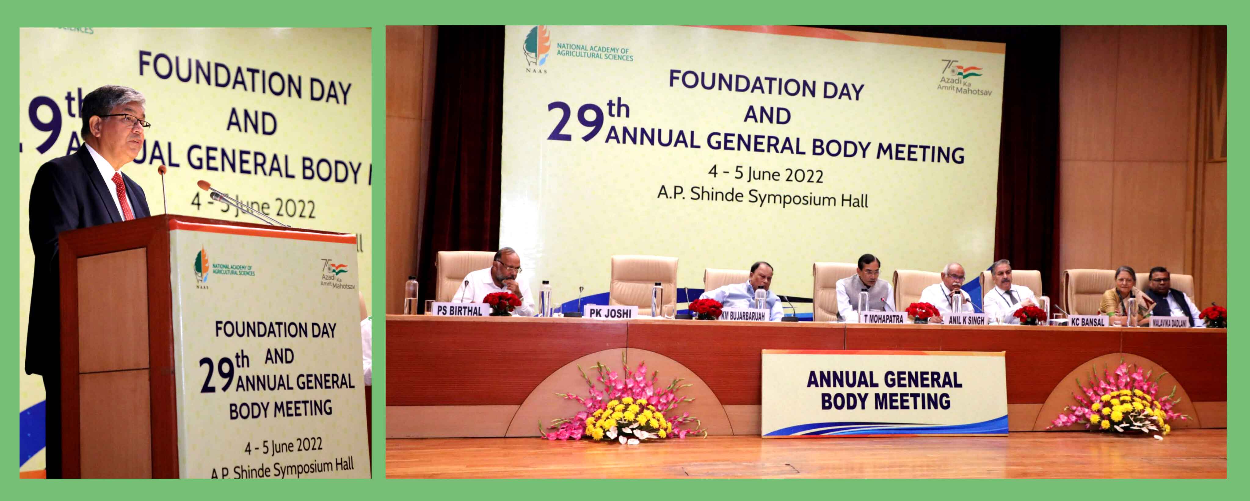 Dr. P.K. Joshi presenting Secretary's Report at 29th Annual General Body meeting