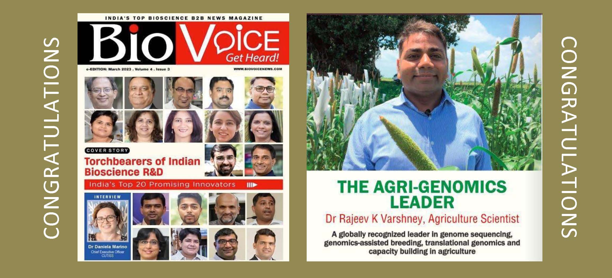 Dr. Rajeev K. Varshney, Foreign Secretary of the Academy featured amongst The Torchbearers of Indian Bioscience - Profiling India’s Top 20 Promising Bioscience Innovators