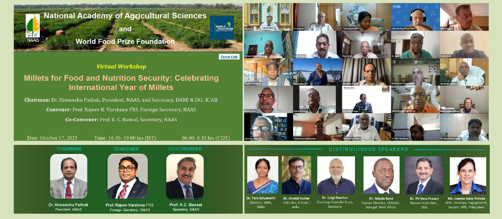Virtual Workshop  on Millets for Food for Nutrition Security: Celebrating International Year of Millets